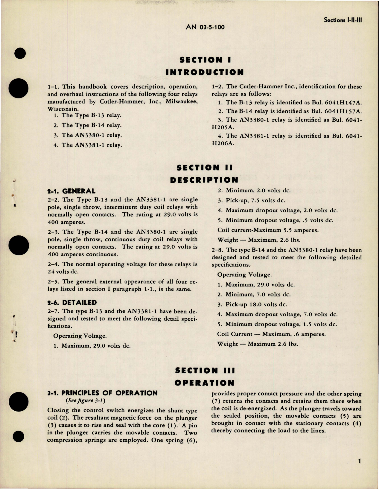 Sample page 5 from AirCorps Library document: Overhaul Instructions for Relays - Types B-13, B-14, AN3380-1 and AN3381-1