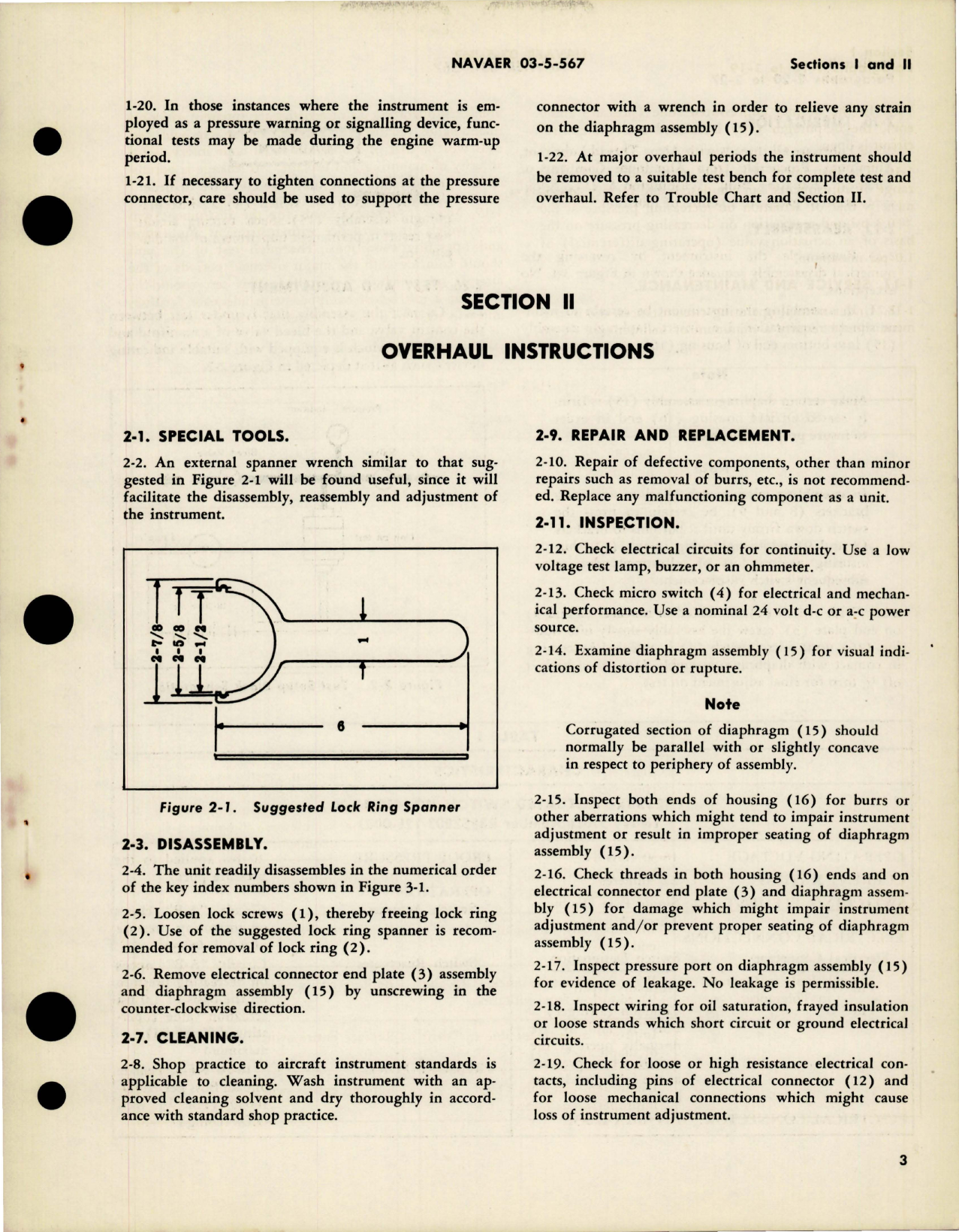 Sample page 5 from AirCorps Library document: Operation, Service, Overhaul, and Parts for Pressure Actuated Switch - Model 410-11-20