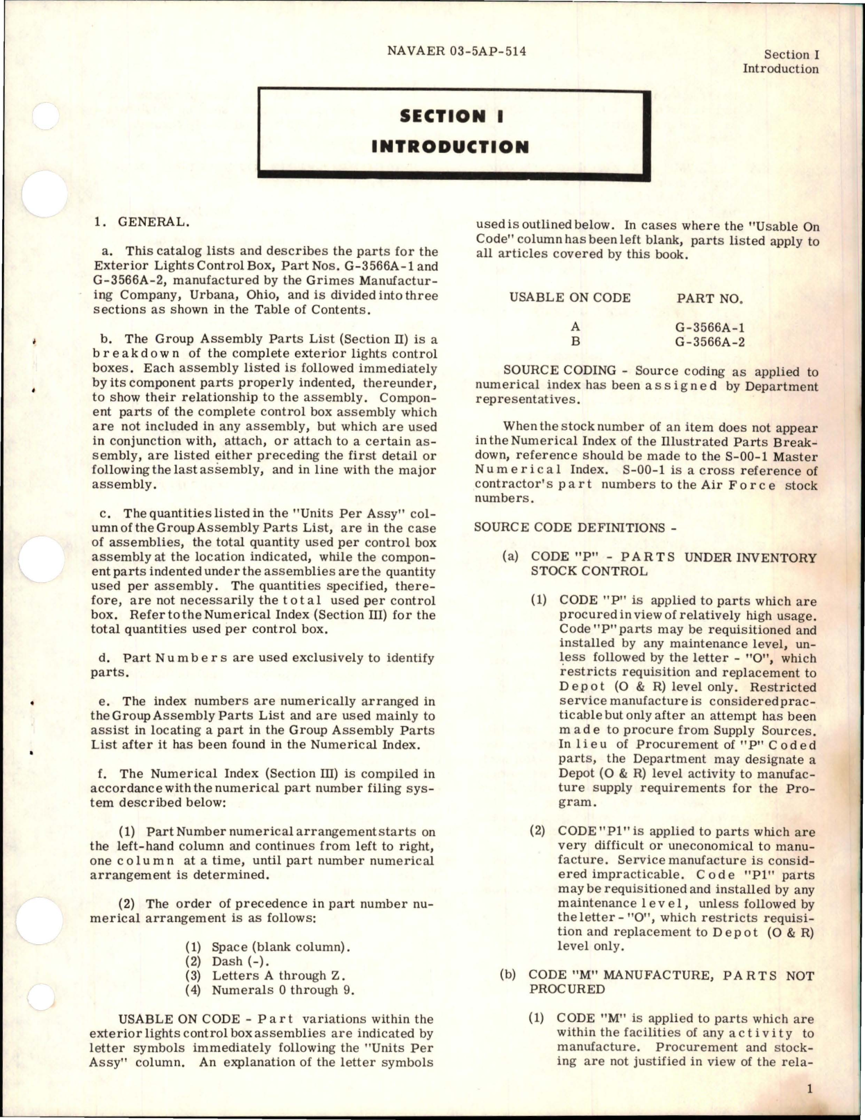 Sample page 5 from AirCorps Library document: Illustrated Parts Breakdown for Exterior Lights Control Box - Parts G-3566A-1 and G-3566A-2 
