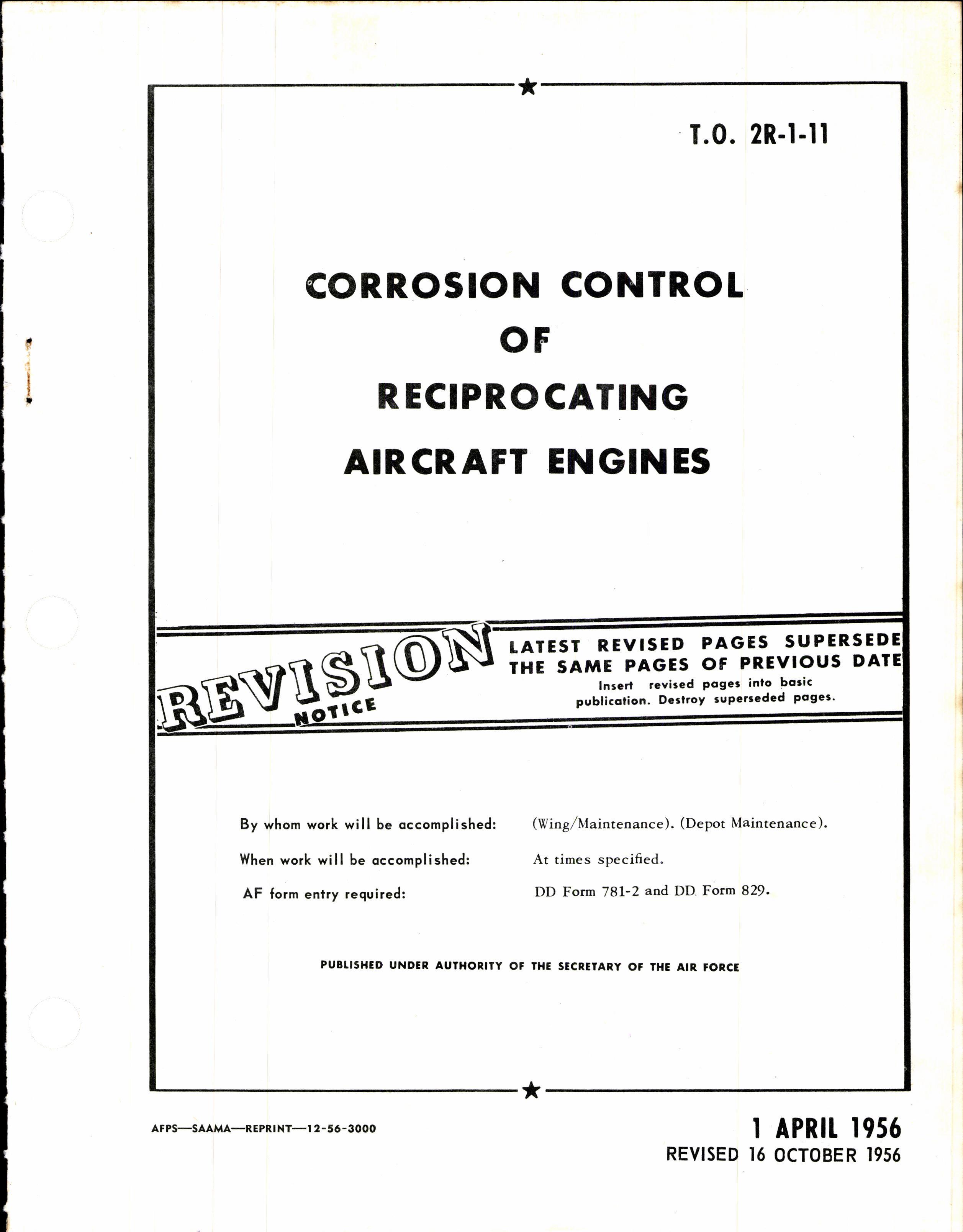 Sample page 1 from AirCorps Library document: Corrosion Control of Reciprocating Aircraft Engines