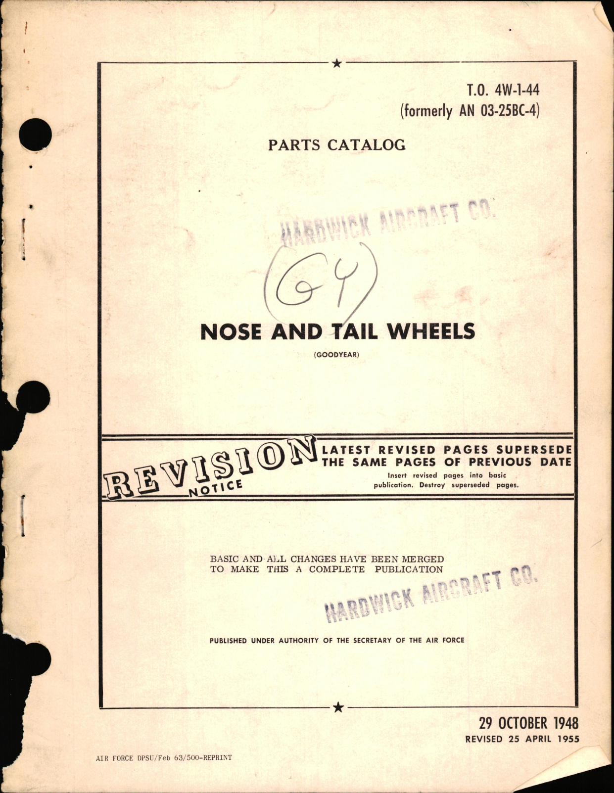 Sample page 1 from AirCorps Library document: Parts Catalog for Nose and Tail Wheels