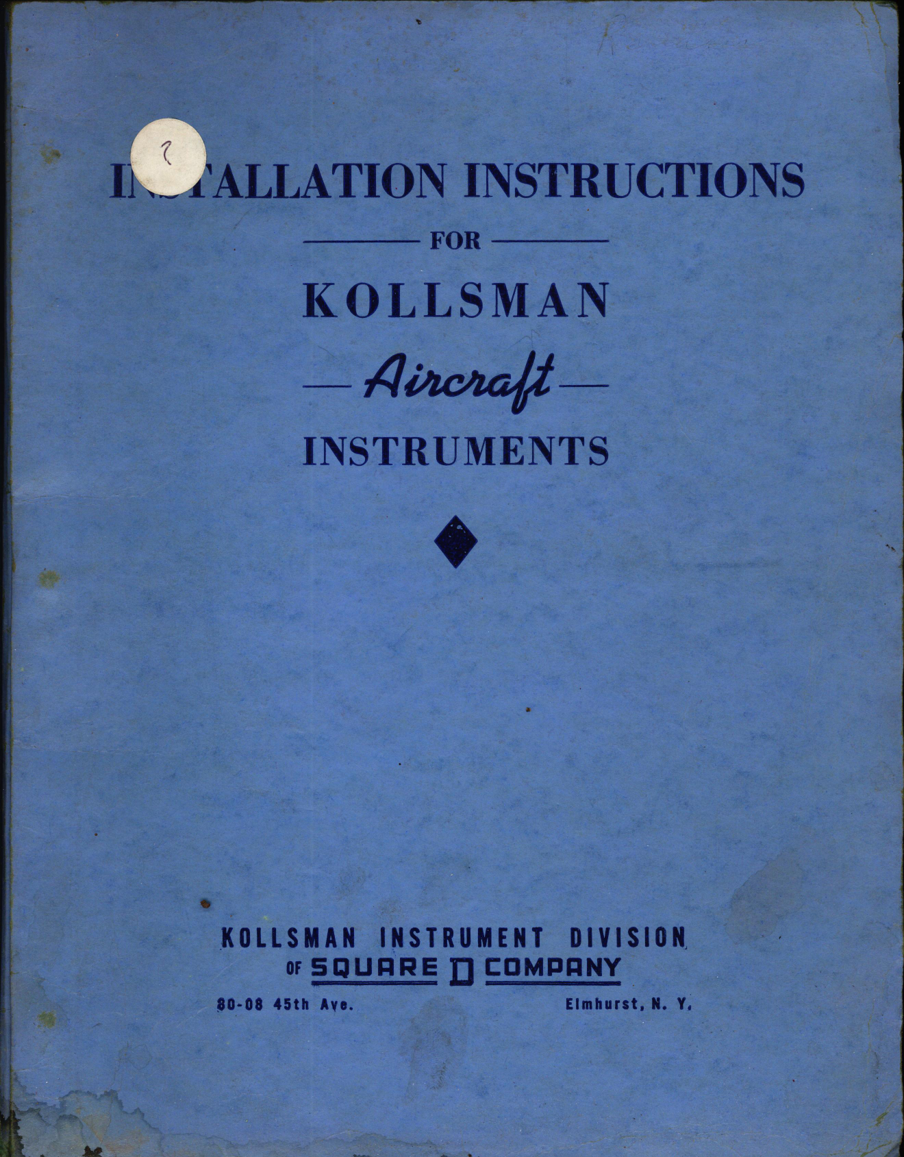 Sample page 1 from AirCorps Library document: Installation Instructions for Kollsman Aircraft Instruments
