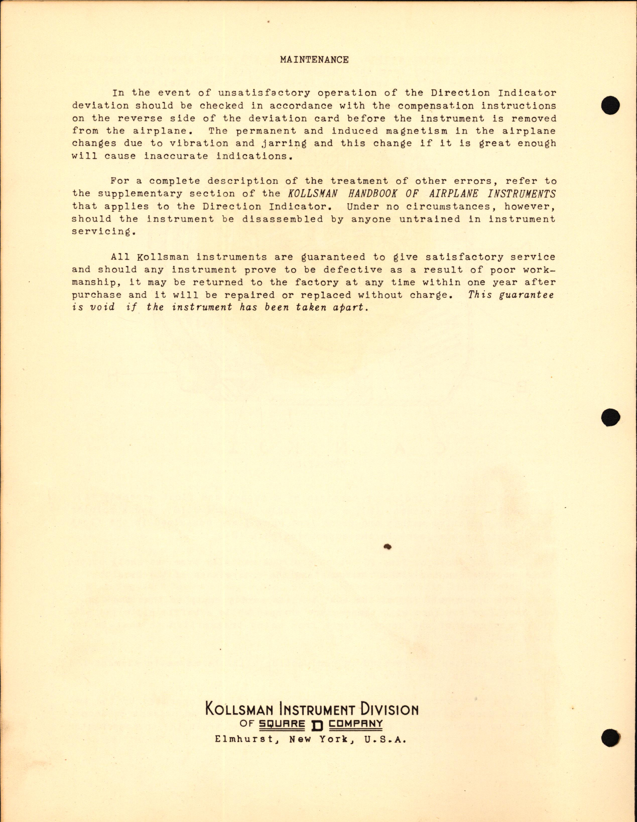 Sample page 9 from AirCorps Library document: Installation Instructions for Kollsman Aircraft Instruments