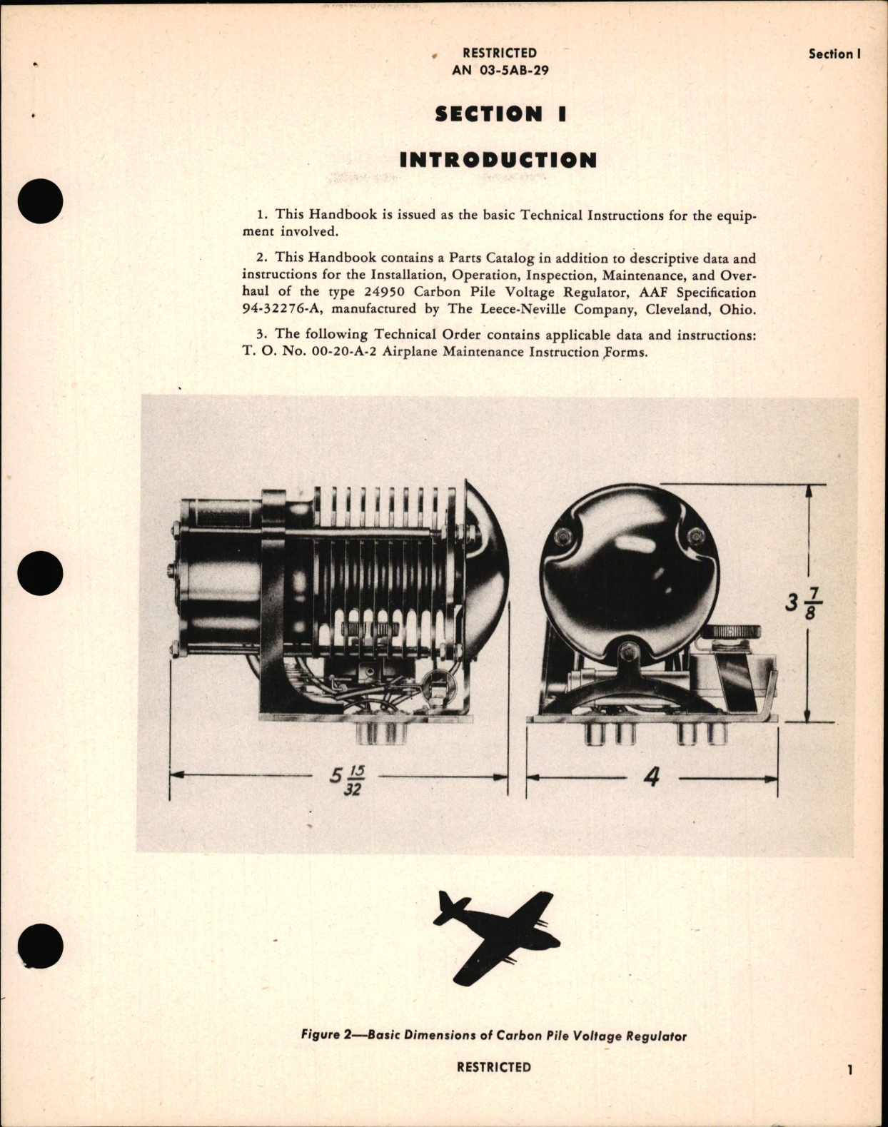 Sample page 5 from AirCorps Library document: Instructions with Parts Catalog for Type 24950 Carbon Pile Voltage Regulator