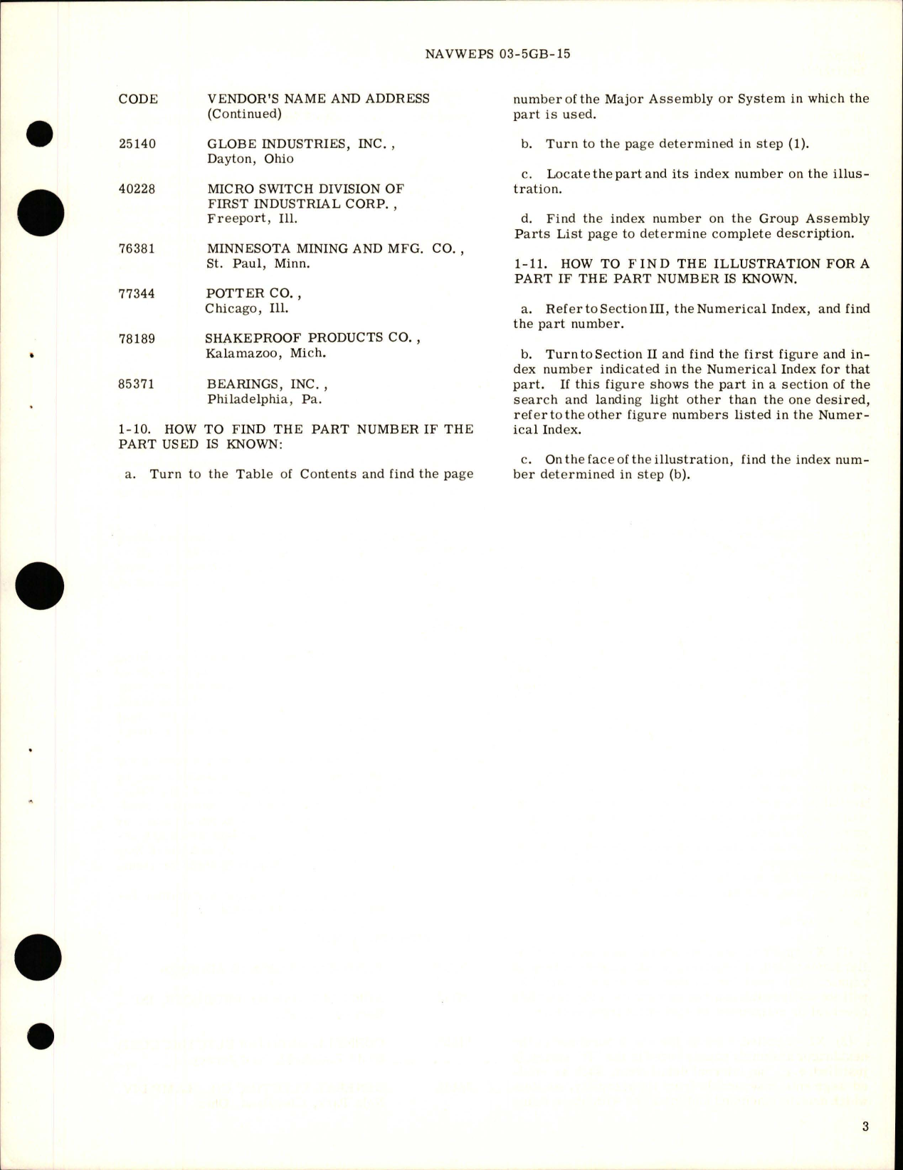 Sample page 7 from AirCorps Library document: Illustrated Parts Breakdown for Search & Landing Light Assembly - Parts 41850 and 41850A 
