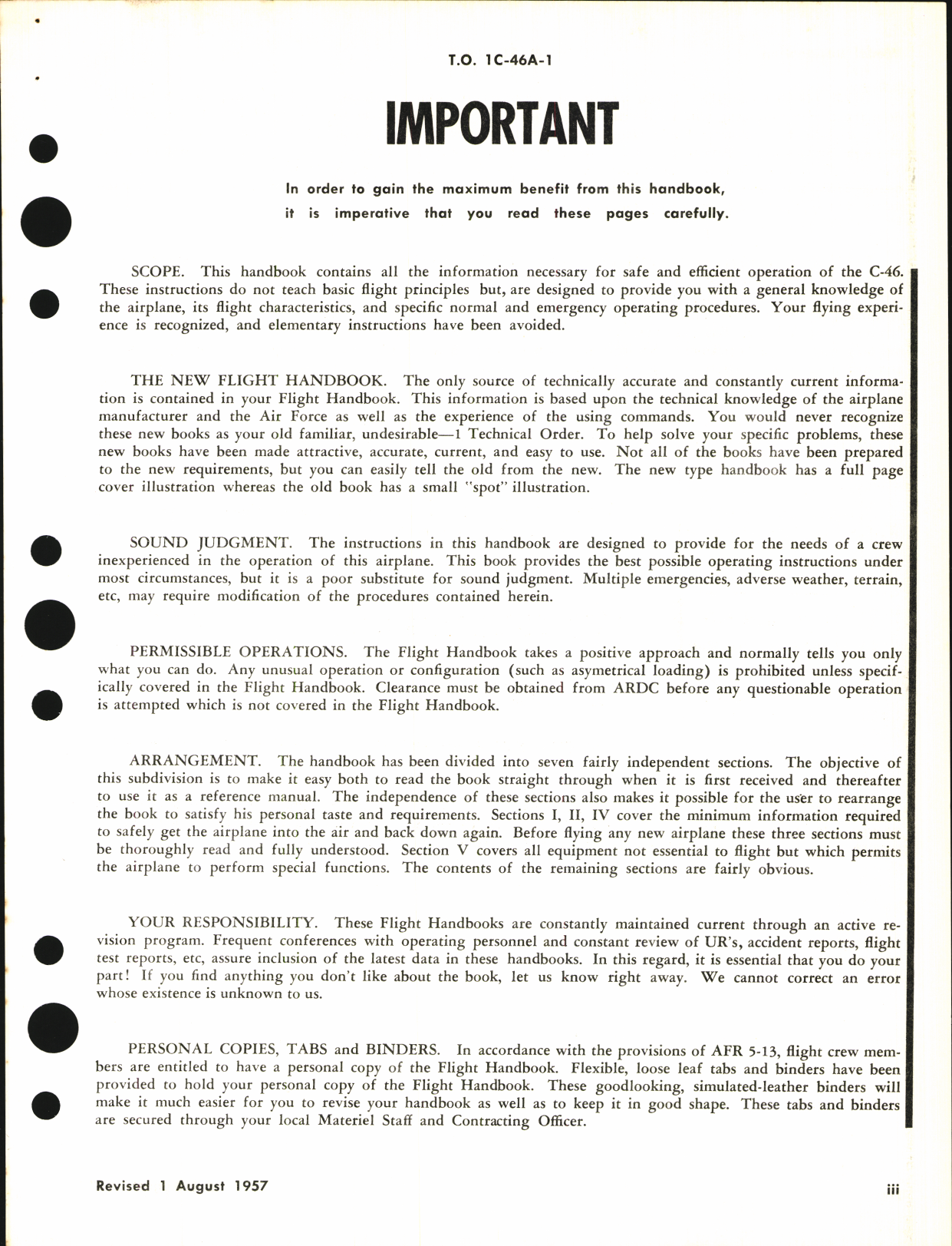 Sample page 5 from AirCorps Library document: Flight Handbook for C-46A, C-46D, C-46F, and R5C-1