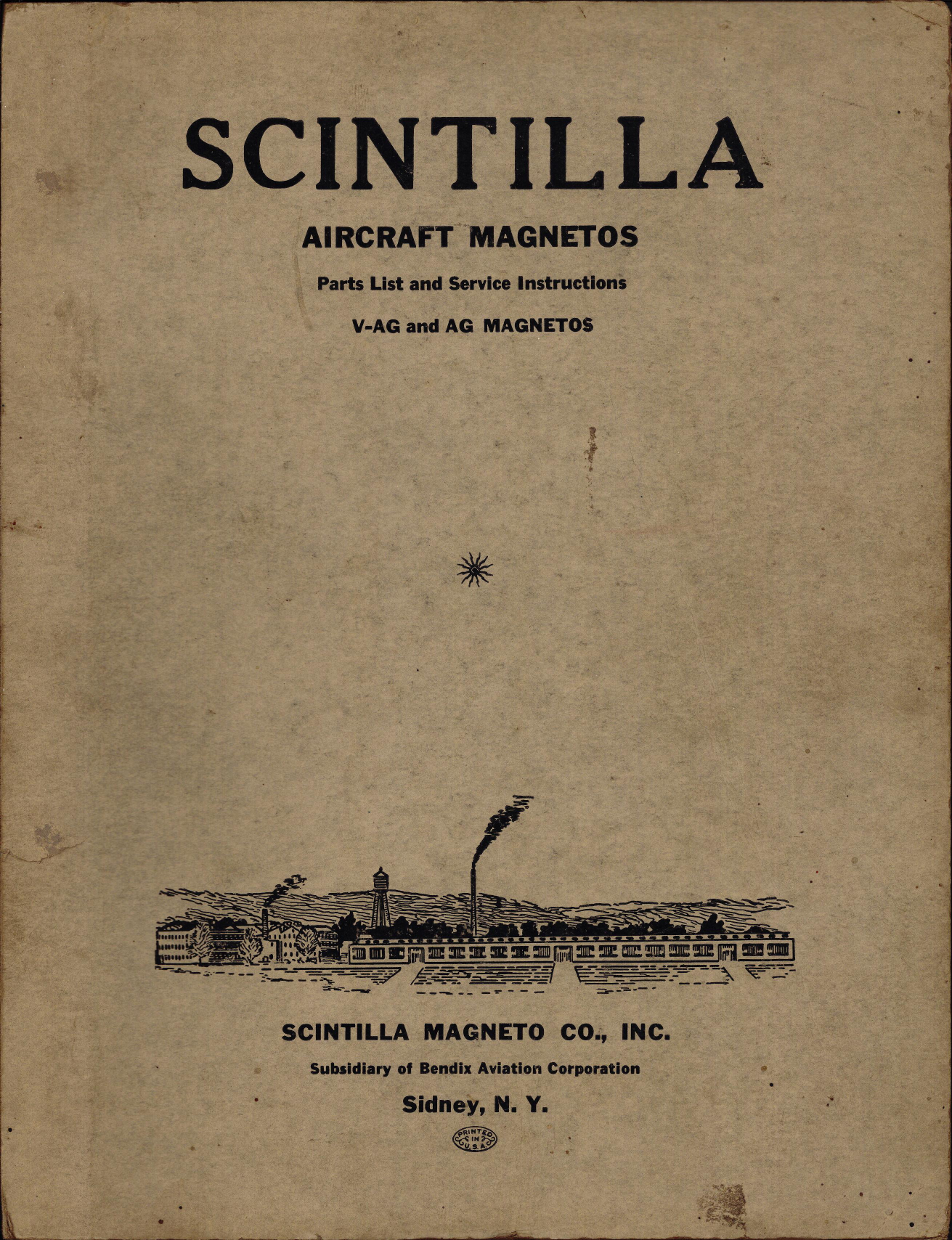 Sample page 1 from AirCorps Library document: Parts List & Service Instructions for V-AG and AG Magnetos