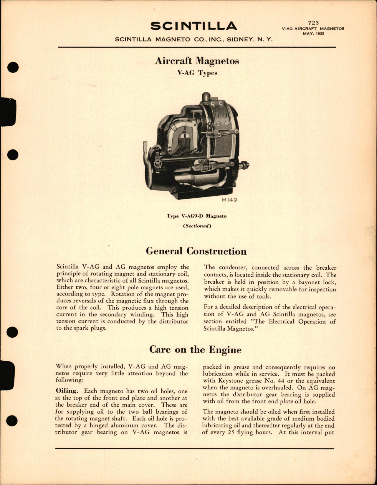 Sample page 7 from AirCorps Library document: Parts List & Service Instructions for V-AG and AG Magnetos