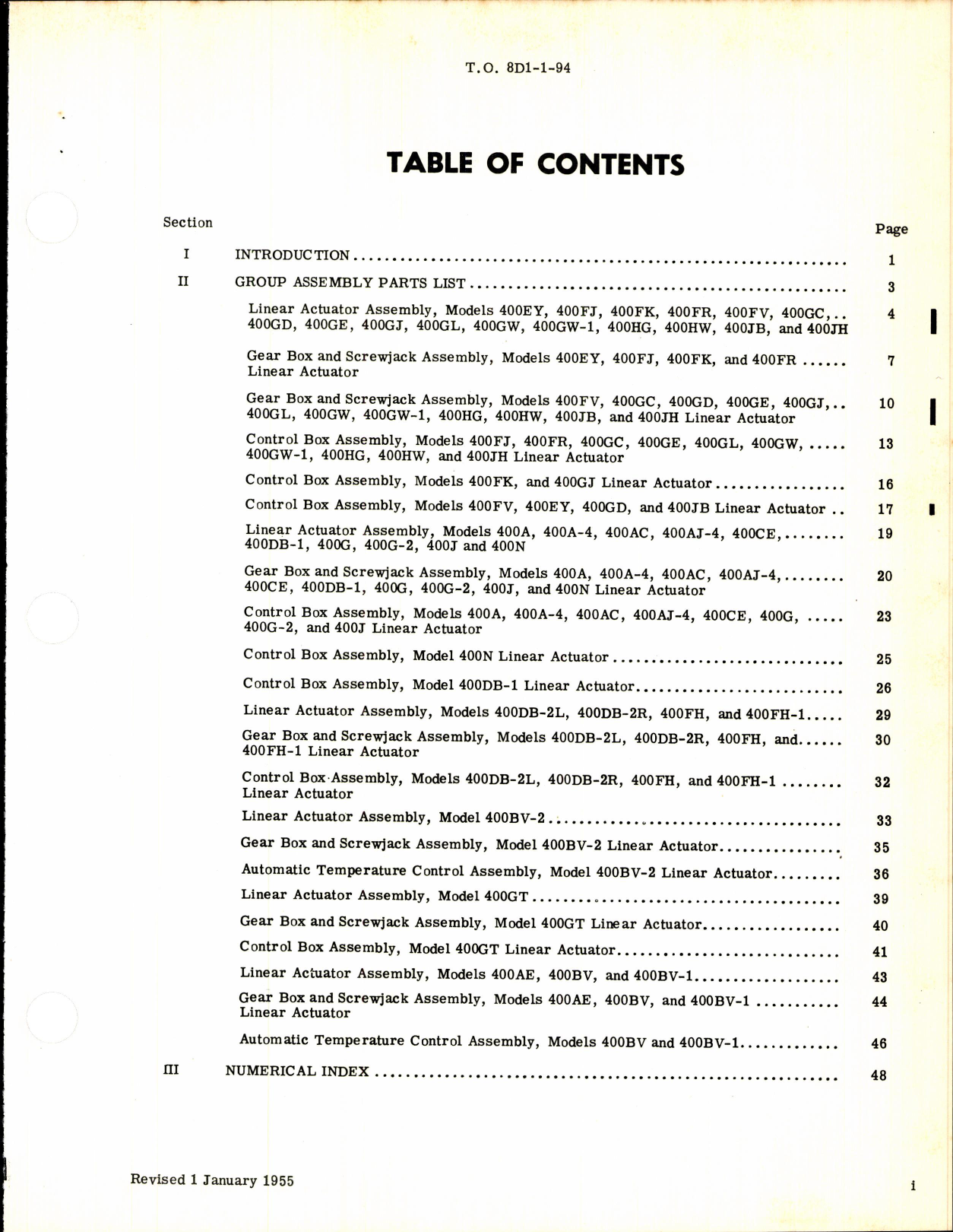 Sample page 3 from AirCorps Library document: Illustrated Parts Breakdown Linear Actuator Assembly 400 Series