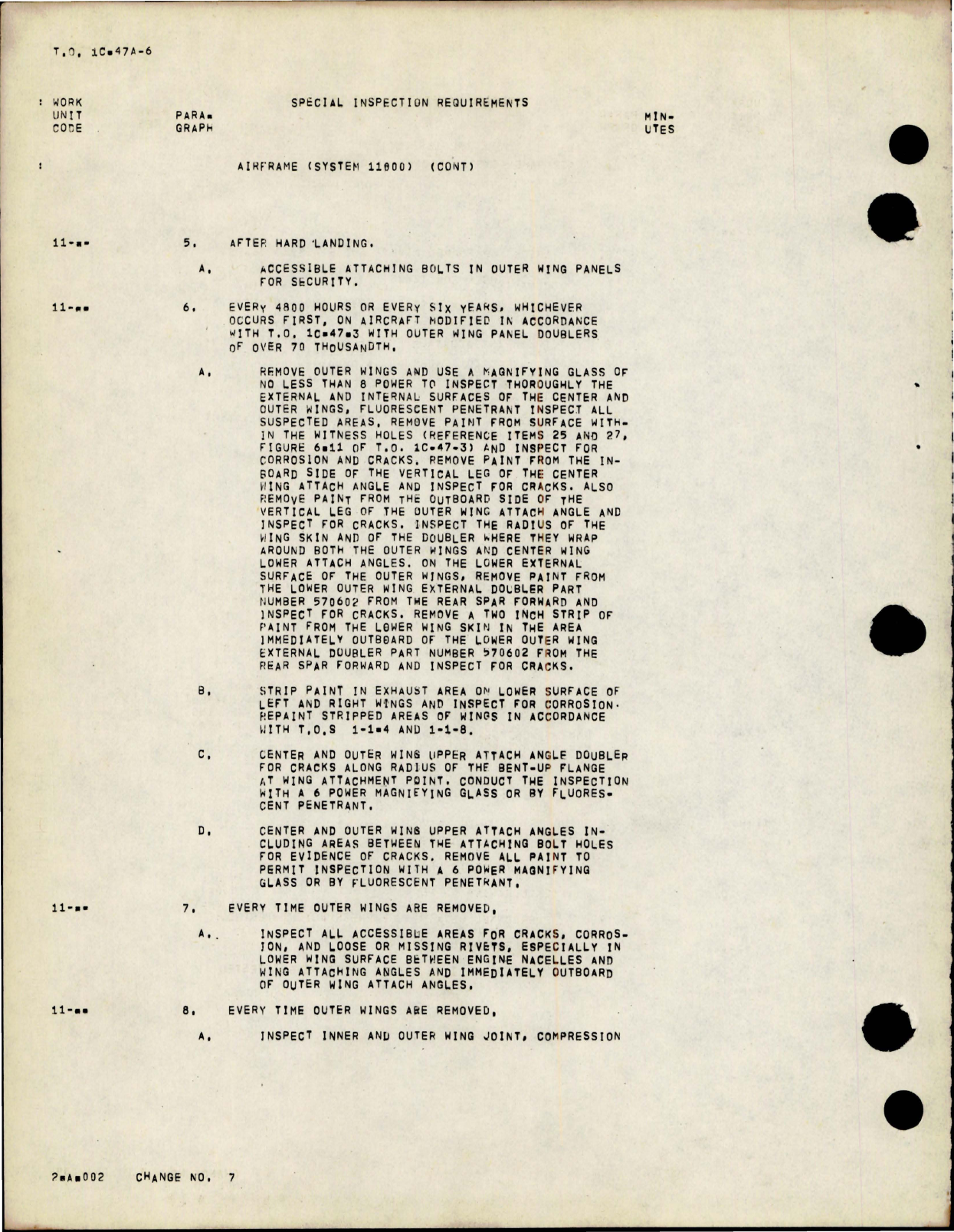 Sample page 8 from AirCorps Library document: Scheduled Inspection and Maintenance Requirements for C-47 and C-117