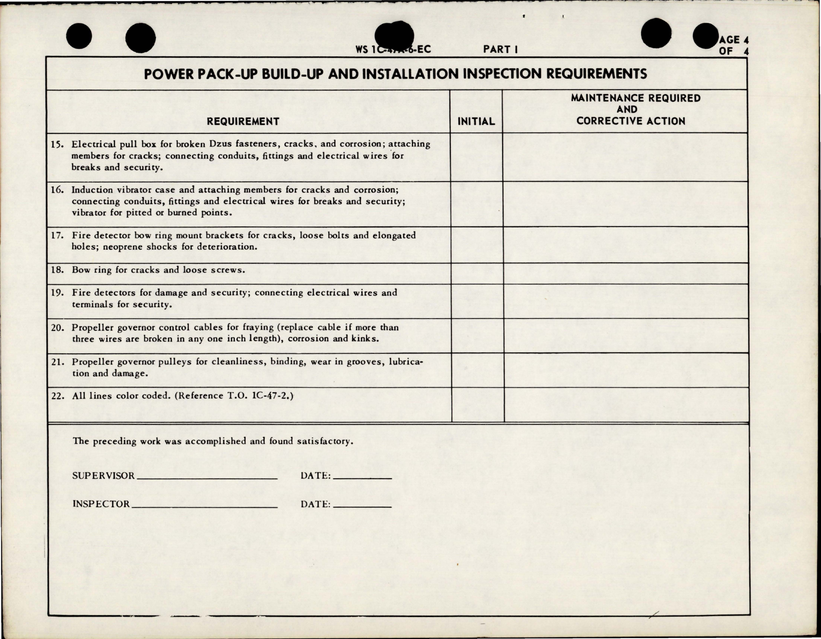 Sample page 9 from AirCorps Library document: Power Pack-Up Build-Up and Installation Inspection Worksheet for C-47 and C-117 Series