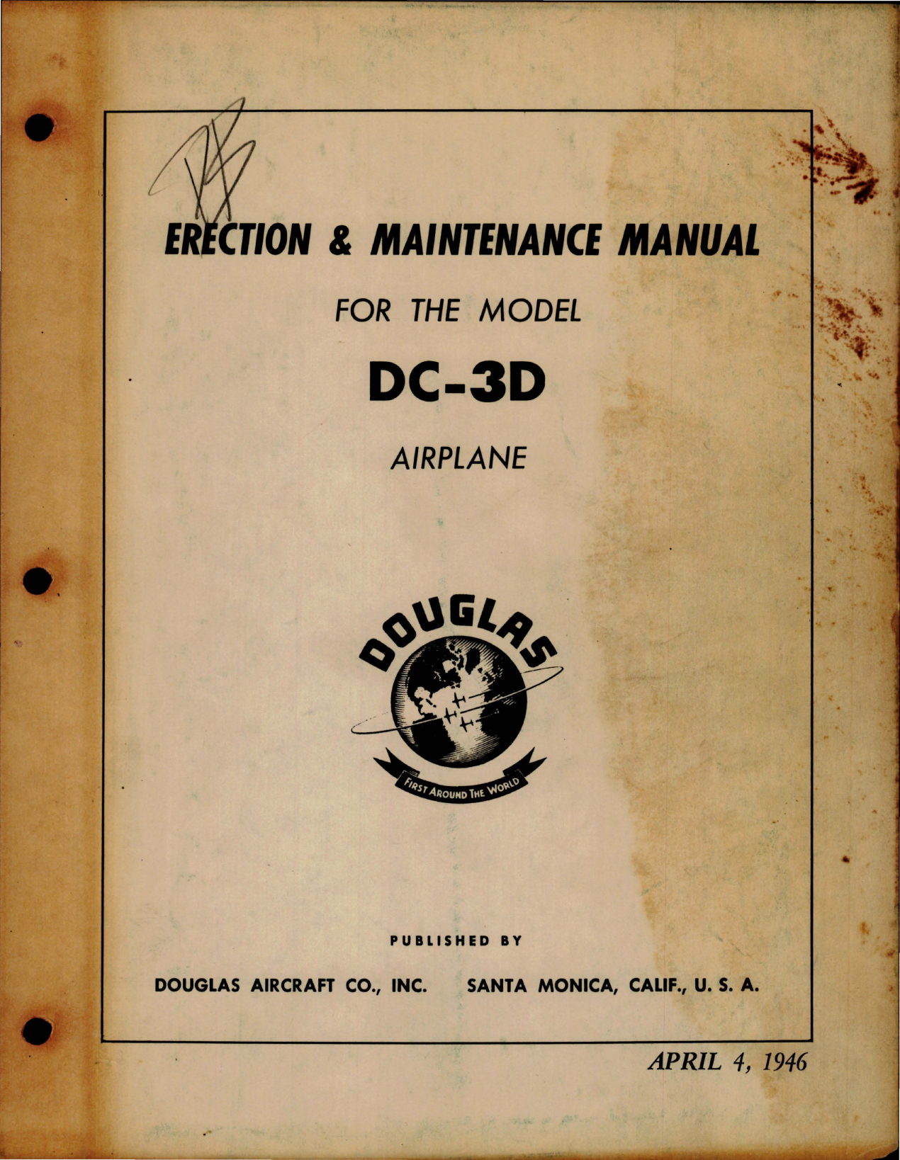 Sample page 1 from AirCorps Library document: Erection & Maintenance for the DC-3D