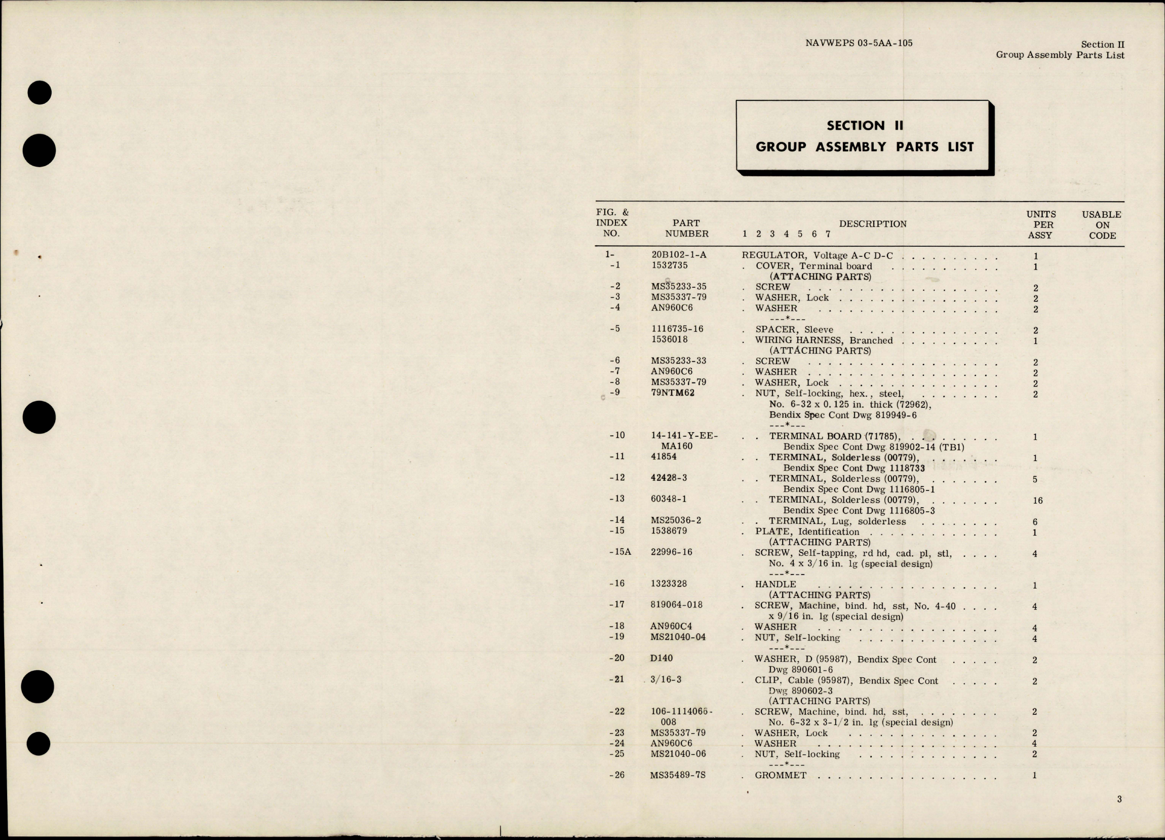 Sample page 5 from AirCorps Library document: Illustrated Parts Breakdown for AC DC Voltage Regulator - Type 20B102-1-A 