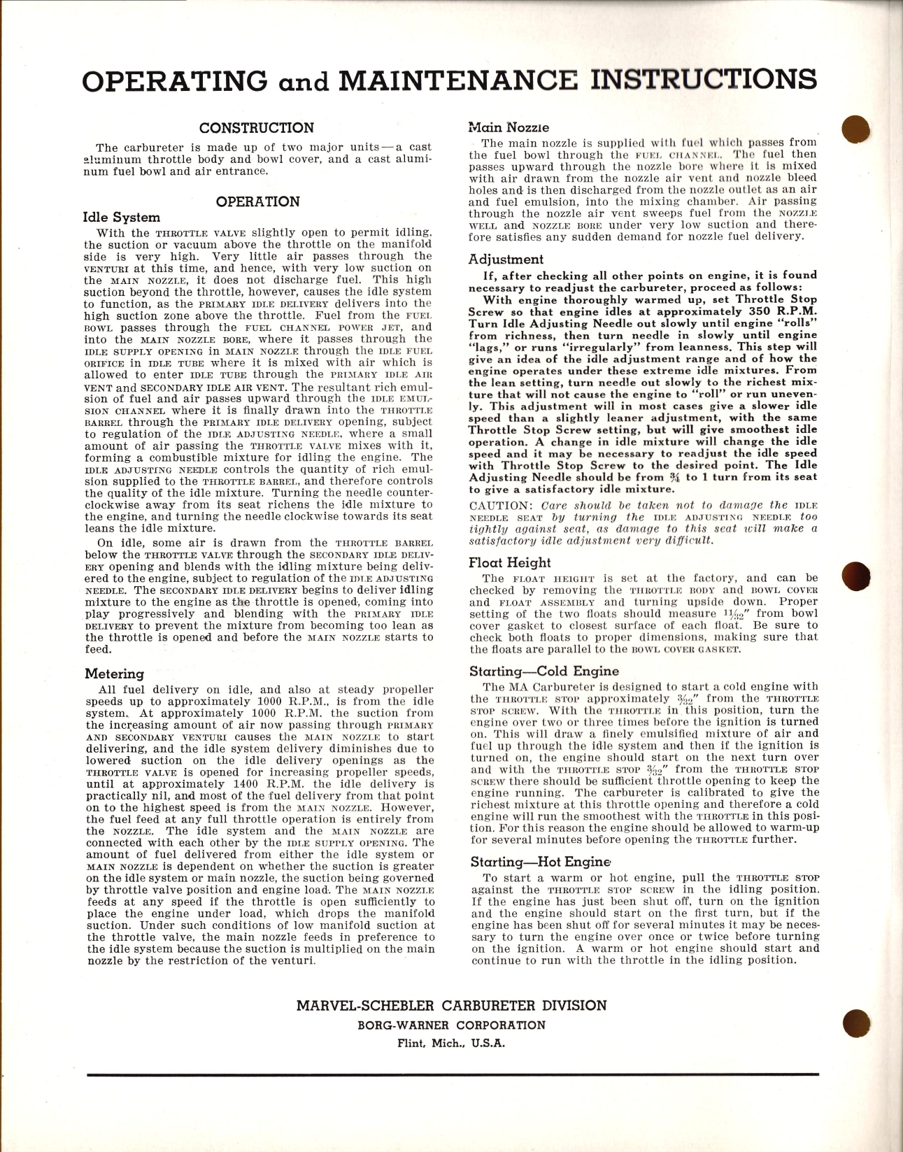 Sample page 2 from AirCorps Library document: Model MA-3 Carburetor as Used on Franklin Aircraft Engines Model 4AC-176-B2 and 4AC-176-F3