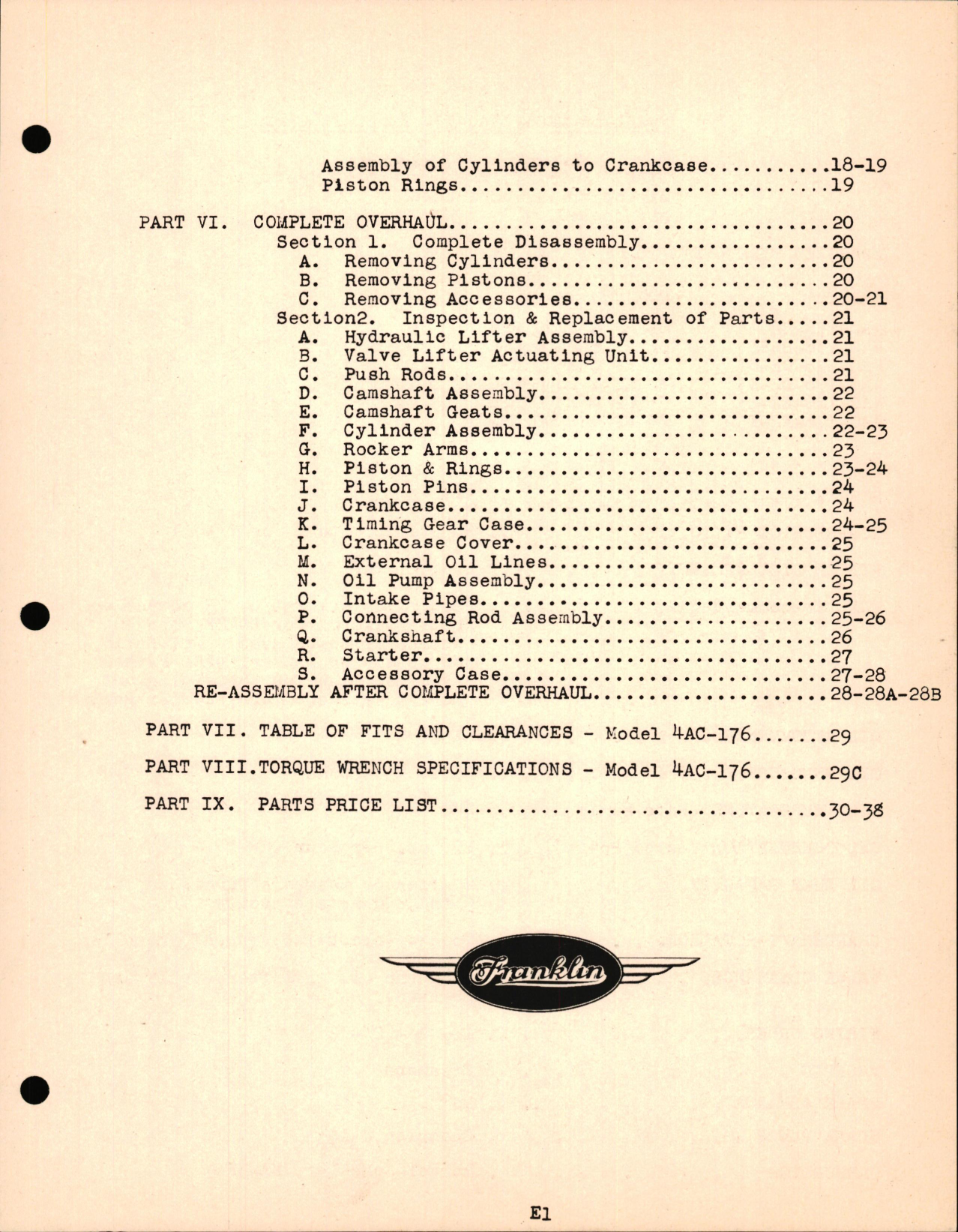 Sample page 9 from AirCorps Library document: Operators Handbook and Parts Catalog for Franklin Engine Model 4AC-176