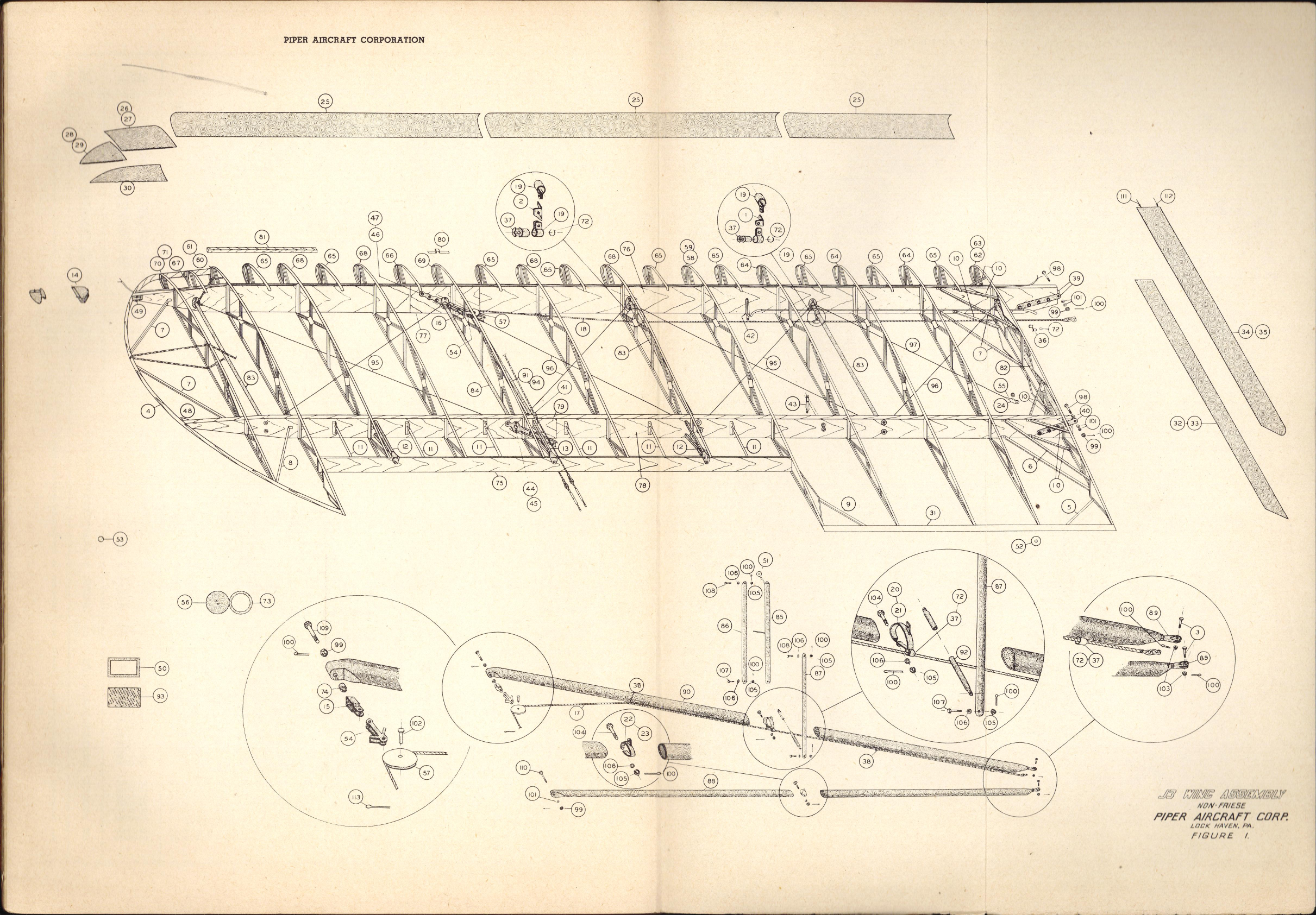 Sample page 7 from AirCorps Library document: Parts List for Piper Cub J3