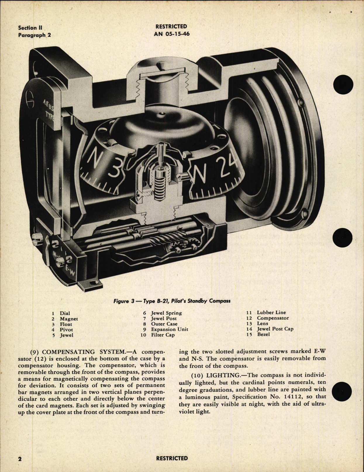 Sample page 6 from AirCorps Library document: Handbook of Instructions with Parts Catalog for Magnetic Compass Type B-21