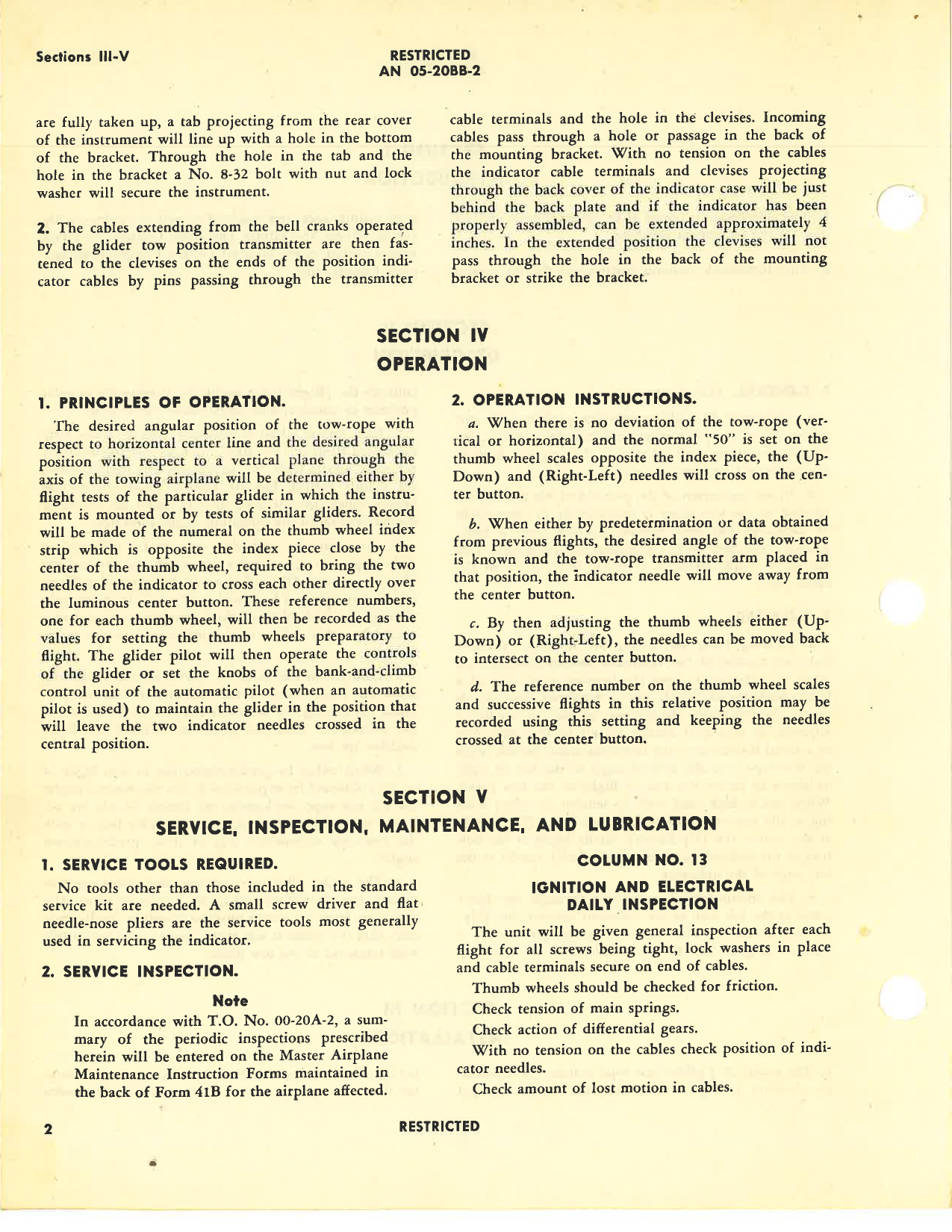 Sample page 6 from AirCorps Library document: Handbook of Instructions with Parts Catalog for Model M-2 Glider Tow-Rope Position Indicator