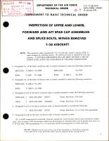 Inspection of Upper and Lower, Forward and Aft Spar Cap Assemblies and Splice Bolts, Wings Removed For T-28
