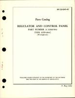 Parts Catalog for Regulator & Control Panel - Parts A 24A9178-3 - Type AVP-109-C 