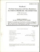 Overhaul Instructions with Parts Breakdown for Autosyn Pressure Transmitter - Type 7617-23-A5-1 