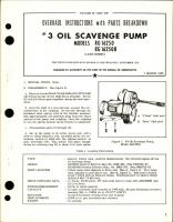 Overhaul Instructions with Parts Breakdown for Oil Scavenge Pump - No. 3 - Models RD16250 and RG16250B