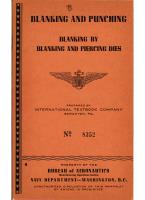 Blanking & Punching - Blanking & Piercing Dies - Bureau of Aeronautics